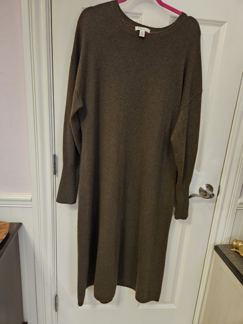 Nordstrom Signature  XL Cashmere Women's Sweater Dress Olive